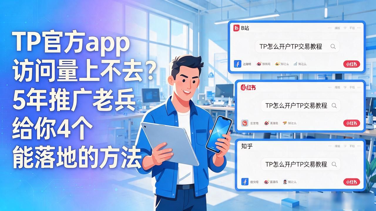 TP官方app访问量上不去？5年推广老兵给你4个能落地的方法