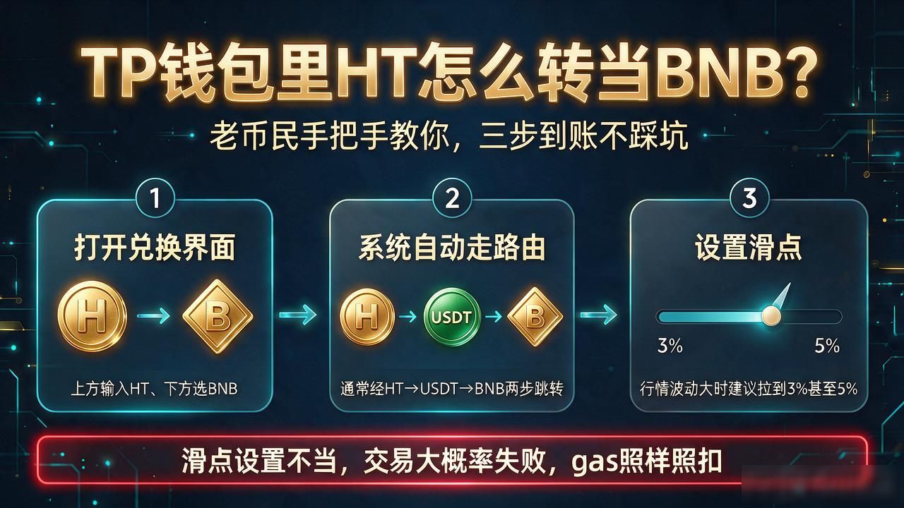TP钱包里HT怎么转成BNB？老币民手把手教你，三步到账不踩坑