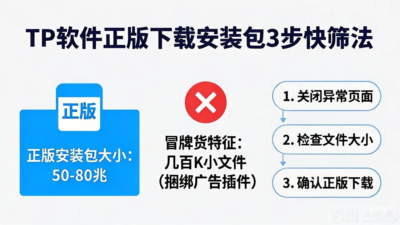 TP软件正版下载安装包3步快筛法